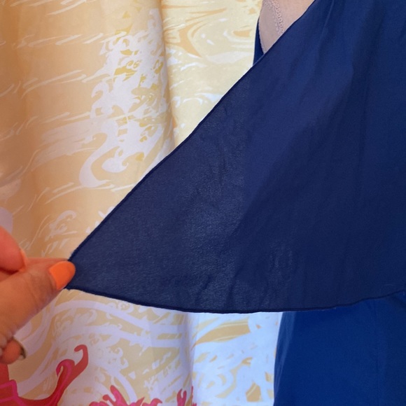 MASSIMO DUTTI ROYAL BLUE MIDI DRESS SIZE 4 fully lined. Sleeveless - Picture 8 of 9